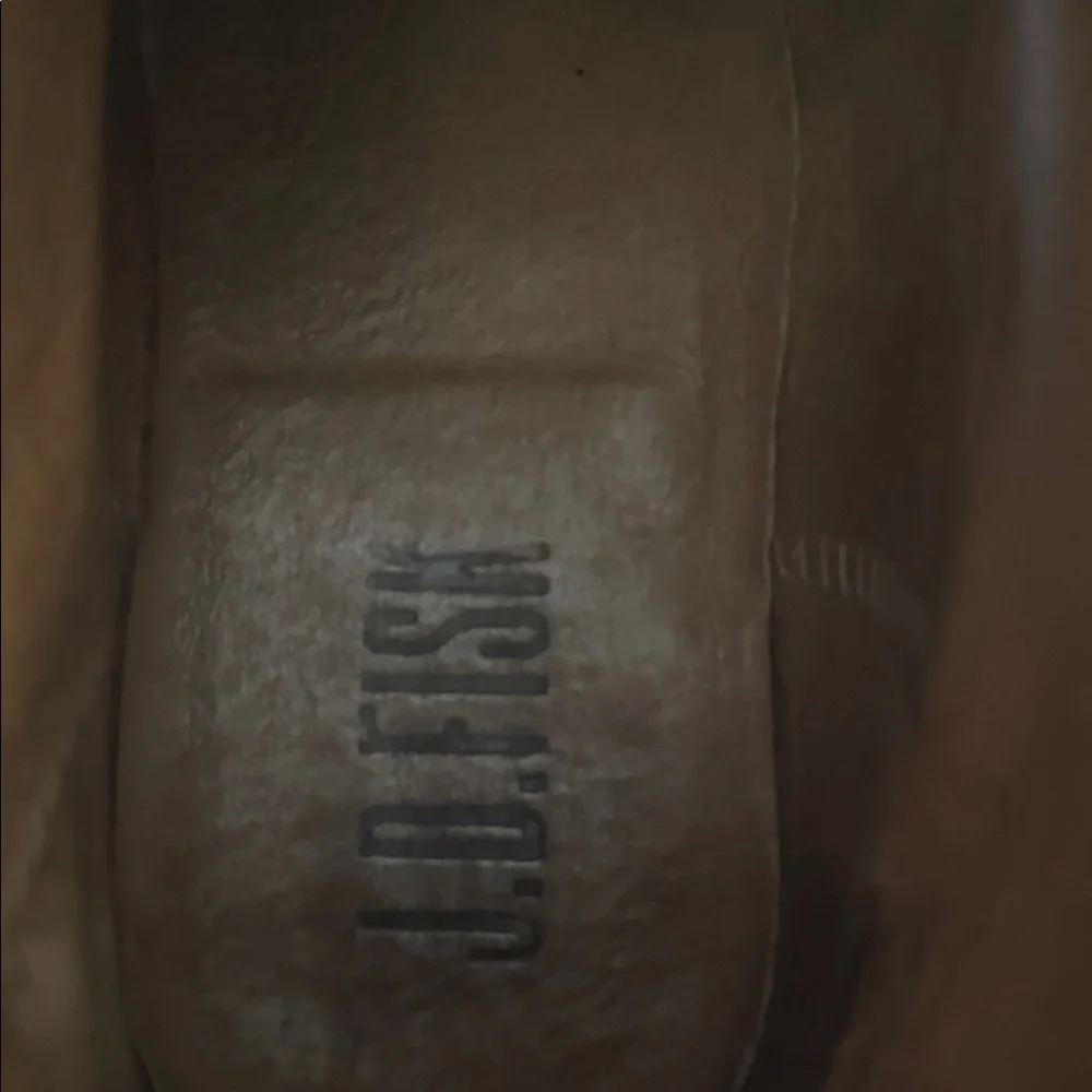 J.D. Fisk Leather Boots Distressed‎ Black Brown Ankle Boots Men's  8 Zip